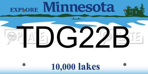 TDG22B Minnesota License Plate