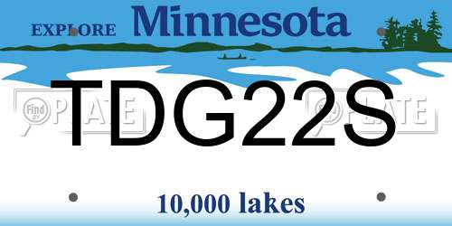 TDG22S Minnesota License Plate