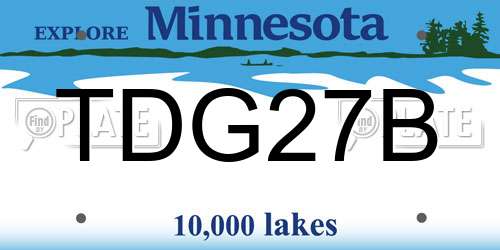 TDG27B Minnesota License Plate