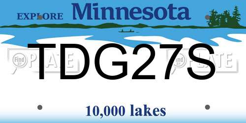 TDG27S Minnesota License Plate