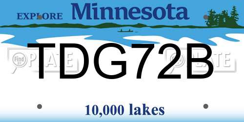 TDG72B Minnesota License Plate