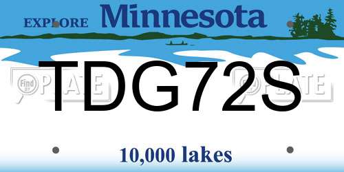 TDG72S Minnesota License Plate