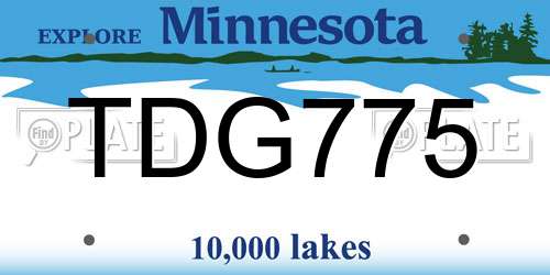 TDG775 Minnesota License Plate