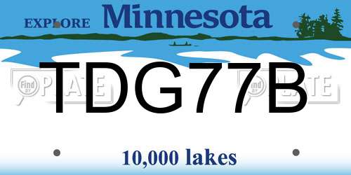 TDG77B Minnesota License Plate