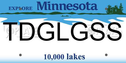 TDGLGSS Minnesota License Plate