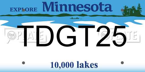 TDGT25 Minnesota License Plate