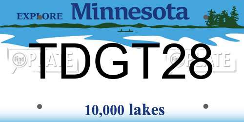 TDGT28 Minnesota License Plate