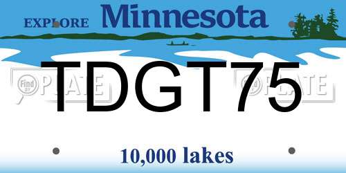 TDGT75 Minnesota License Plate