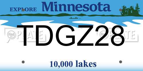 TDGZ28 Minnesota License Plate