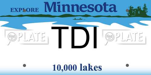TDI Minnesota License Plate