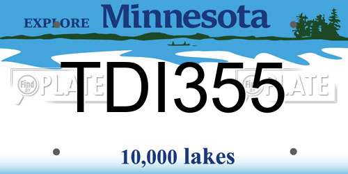TDI355 Minnesota License Plate