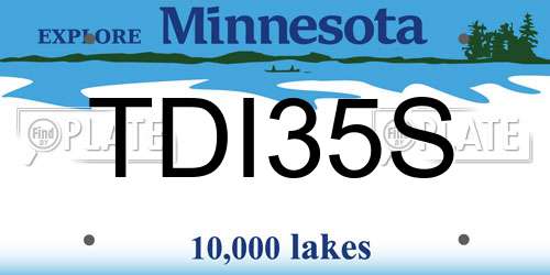 TDI35S Minnesota License Plate