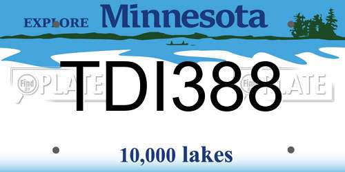 TDI388 Minnesota License Plate
