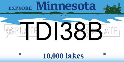 TDI38B Minnesota License Plate