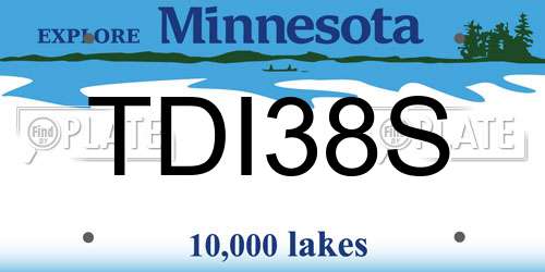 TDI38S Minnesota License Plate