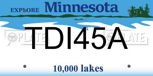 TDI45A Minnesota License Plate