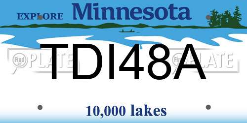 TDI48A Minnesota License Plate