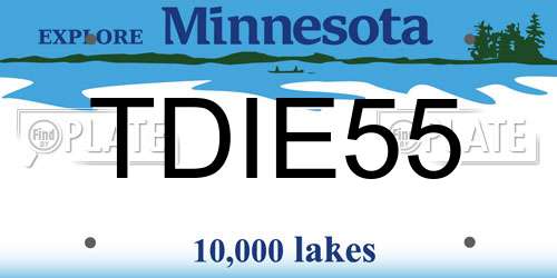 TDIE55 Minnesota License Plate