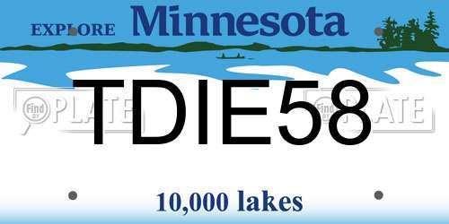 TDIE58 Minnesota License Plate