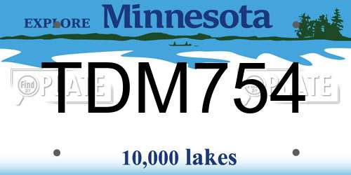 TDM754 Minnesota License Plate