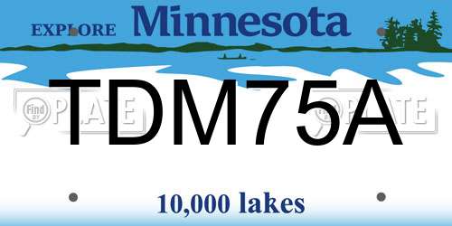 TDM75A Minnesota License Plate