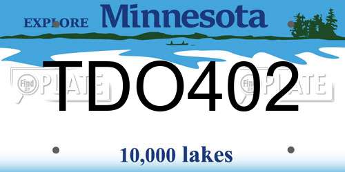 TDO402 Minnesota License Plate