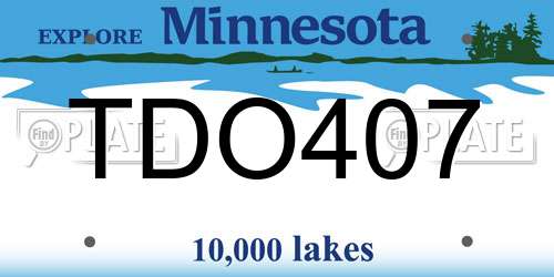 TDO407 Minnesota License Plate