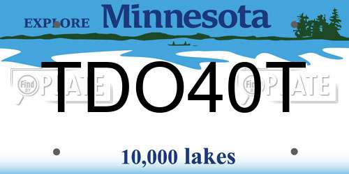 TDO40T Minnesota License Plate