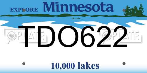 TDO622 Minnesota License Plate