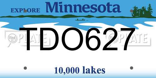 TDO627 Minnesota License Plate