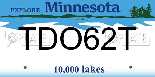 TDO62T Minnesota License Plate