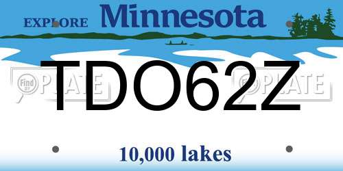 TDO62Z Minnesota License Plate