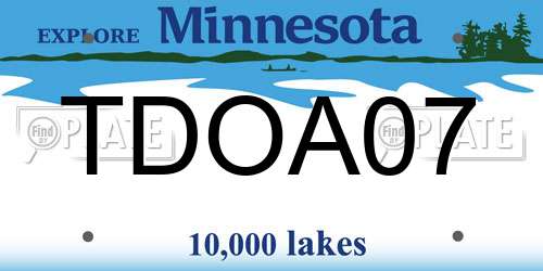 TDOA07 Minnesota License Plate