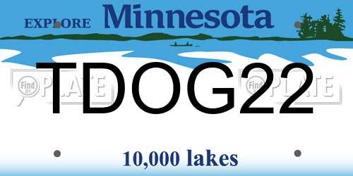TDOG22 Minnesota License Plate