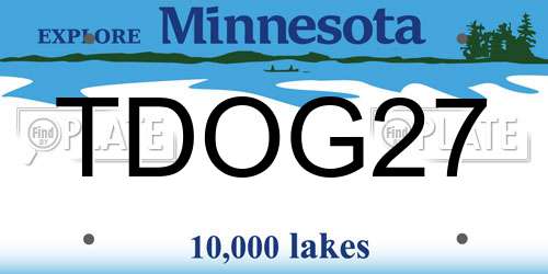 TDOG27 Minnesota License Plate
