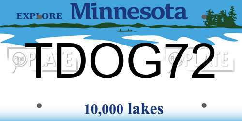 TDOG72 Minnesota License Plate