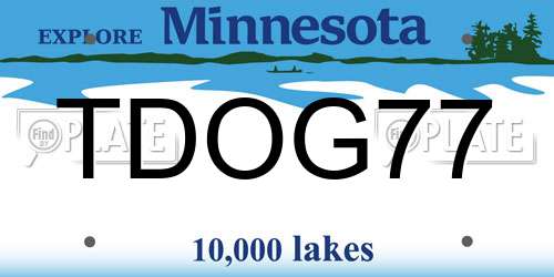 TDOG77 Minnesota License Plate