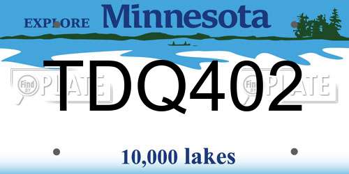 TDQ402 Minnesota License Plate