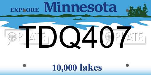 TDQ407 Minnesota License Plate