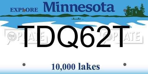 TDQ62T Minnesota License Plate