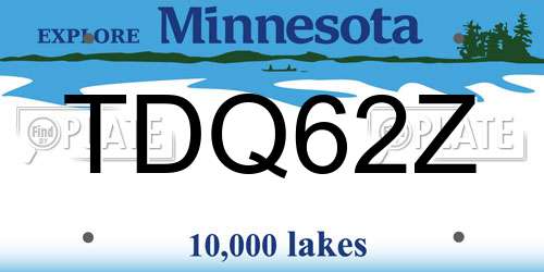 TDQ62Z Minnesota License Plate