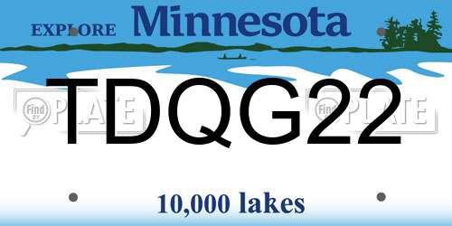 TDQG22 Minnesota License Plate