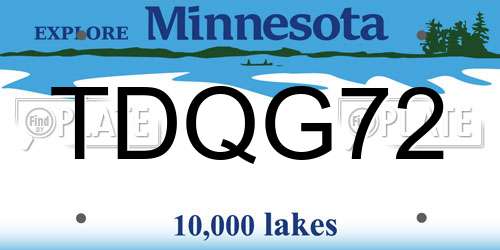 TDQG72 Minnesota License Plate