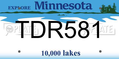 TDR581 Minnesota License Plate