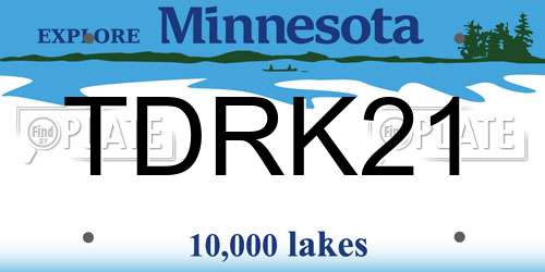 TDRK21 Minnesota License Plate