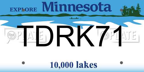 TDRK71 Minnesota License Plate