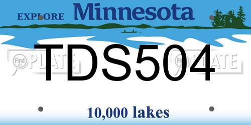 TDS504 Minnesota License Plate