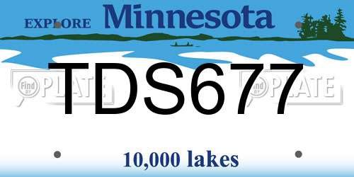 TDS677 Minnesota License Plate