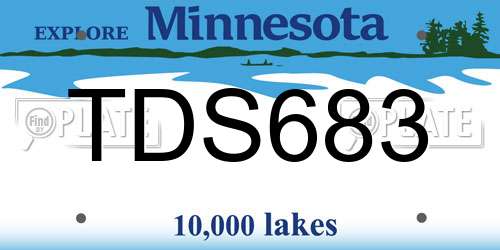 TDS683 Minnesota License Plate