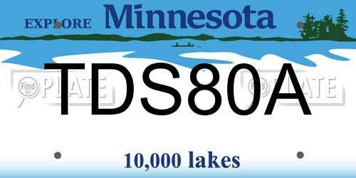 TDS80A Minnesota License Plate